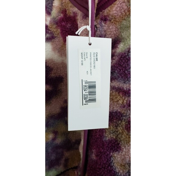 Johnny Was Calme Jacket Coat Womens M Pink Fleece Bomber Floral Camo Lined Cozy - Picture 4 of 6
